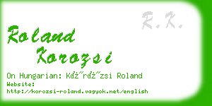 roland korozsi business card